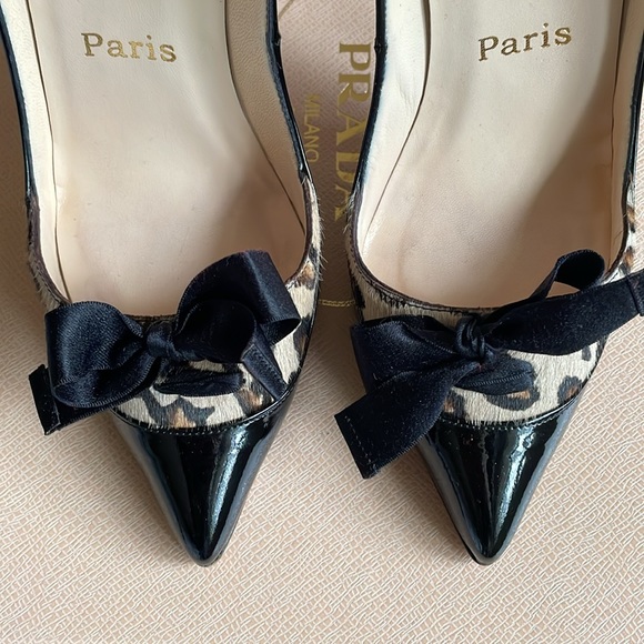 Christian Louboutin Lova 120 Leopard Bow Pigalle Pointy Pumps Size 37 So Kate - Picture 7 of 12
